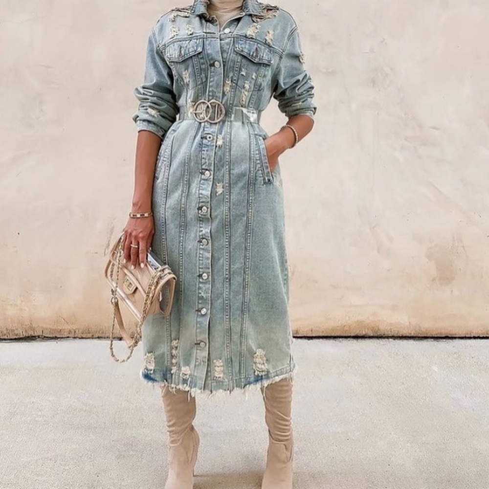 Restocking Denim maxi jacket ..